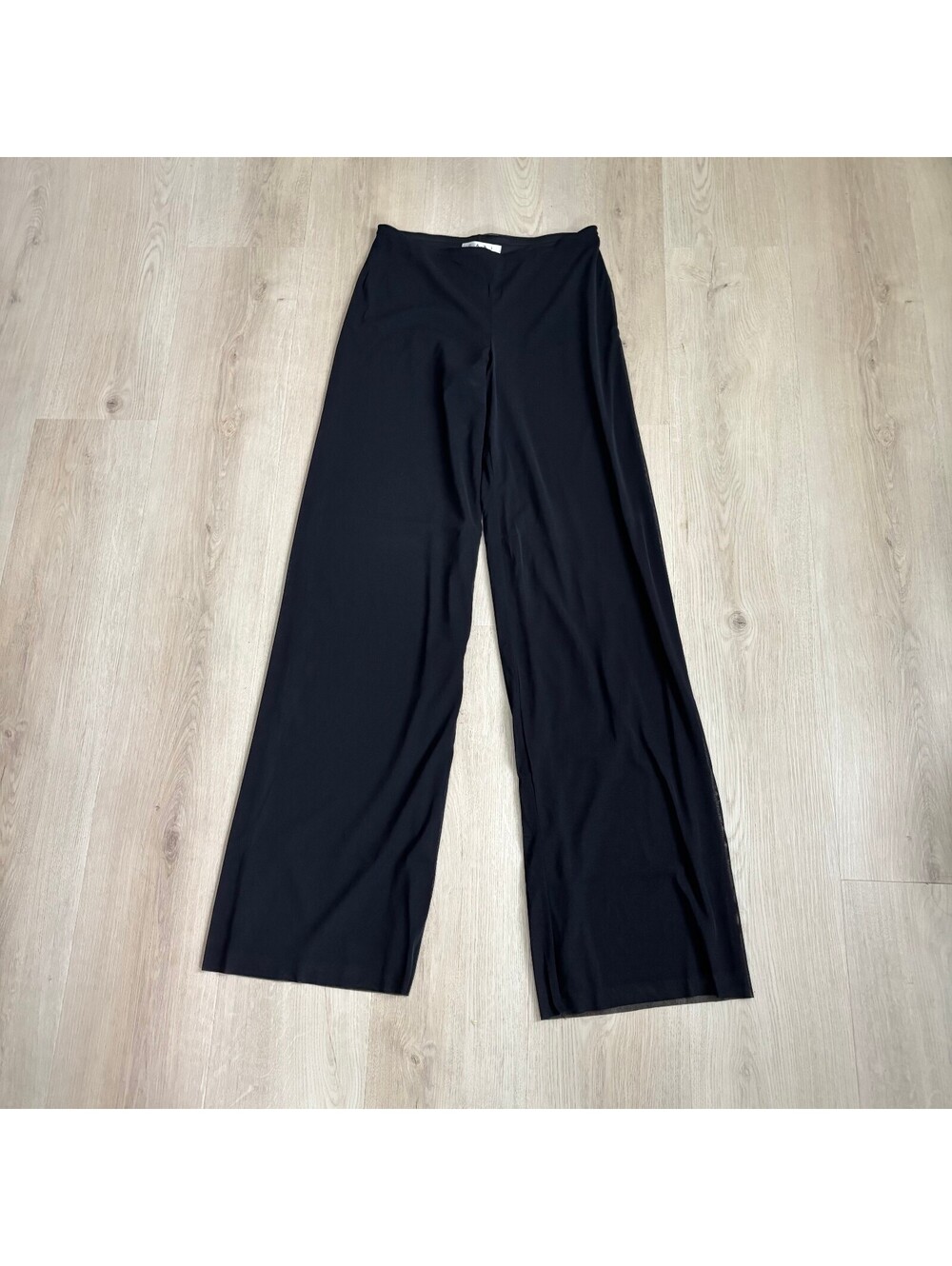 Cabi EUC Women's Black #967 Audrey Pant Nylon Blend Pull On Wide Leg Size XS